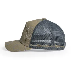 LOVE is RAGE x M.S.W - Iridescent Trucker Hat Olive - Unisex