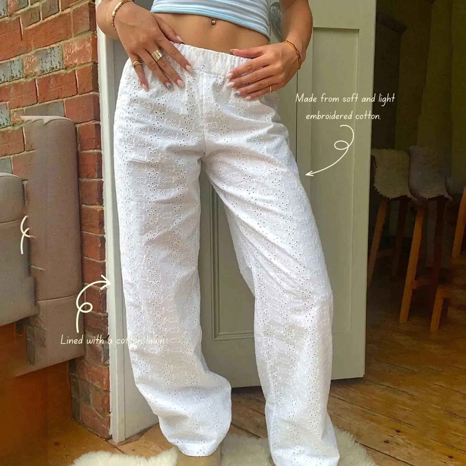 Low Waist Striped Pants