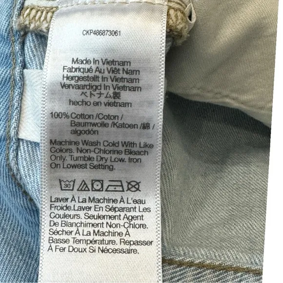 Madewell The '90s Mid-Length Jean Short in Pearlman Wash Distressed Women’s 27