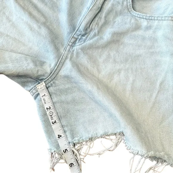 Madewell The '90s Mid-Length Jean Short in Pearlman Wash Distressed Women’s 27