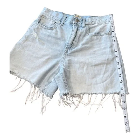 Madewell The '90s Mid-Length Jean Short in Pearlman Wash Distressed Women’s 27