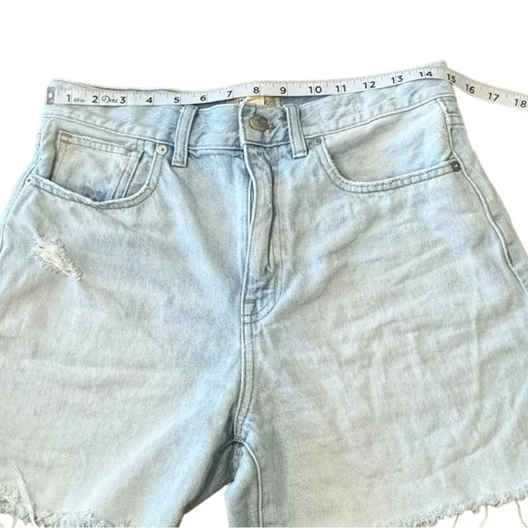 Madewell The '90s Mid-Length Jean Short in Pearlman Wash Distressed Women’s 27