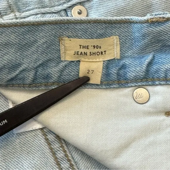 Madewell The '90s Mid-Length Jean Short in Pearlman Wash Distressed Women’s 27