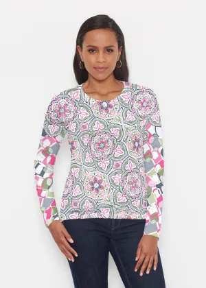 Mandala Geo Blue (13503) ~ Signature Long Sleeve Crew Shirt