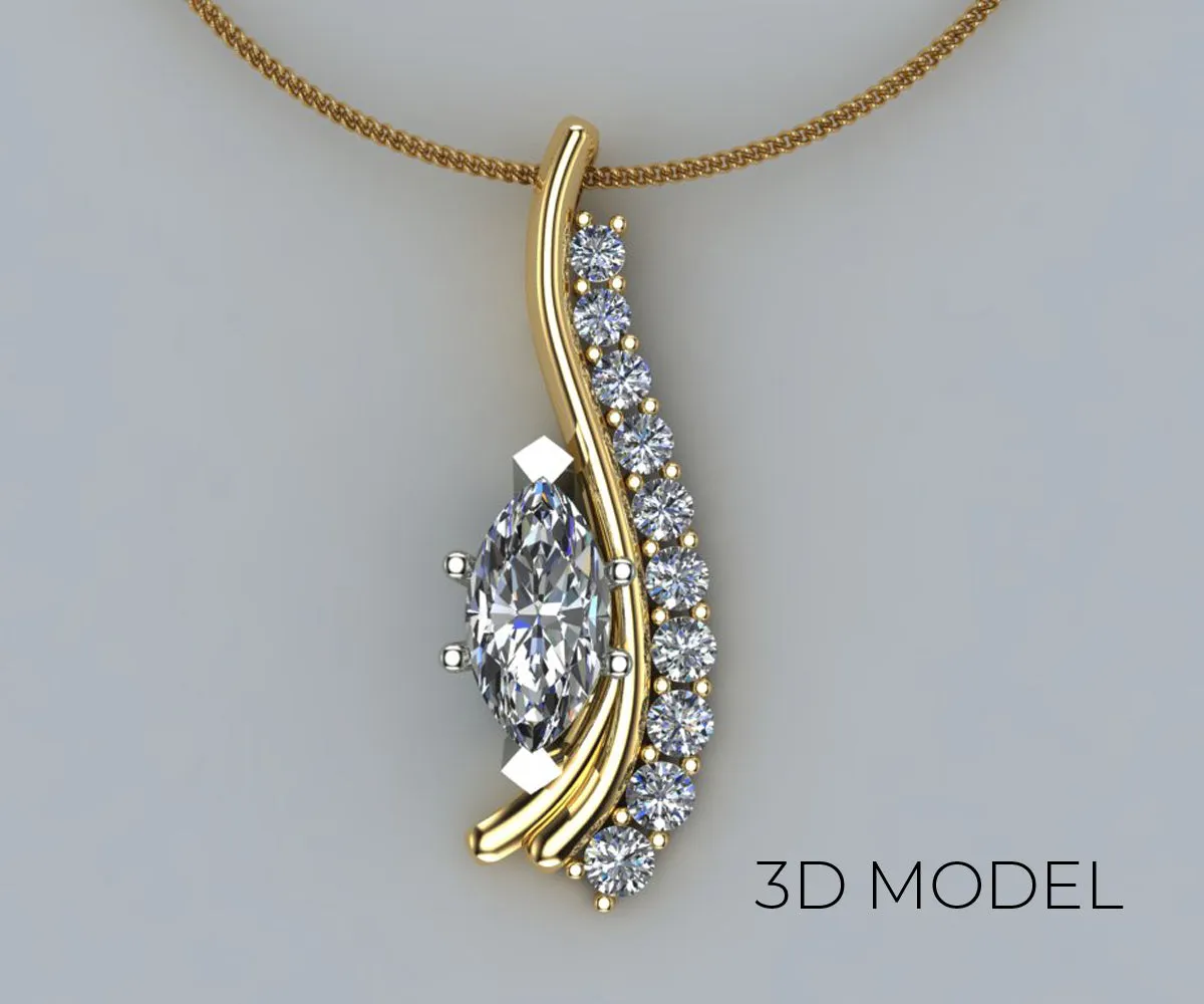 Marquise Diamond Journey Necklace Redesigned
