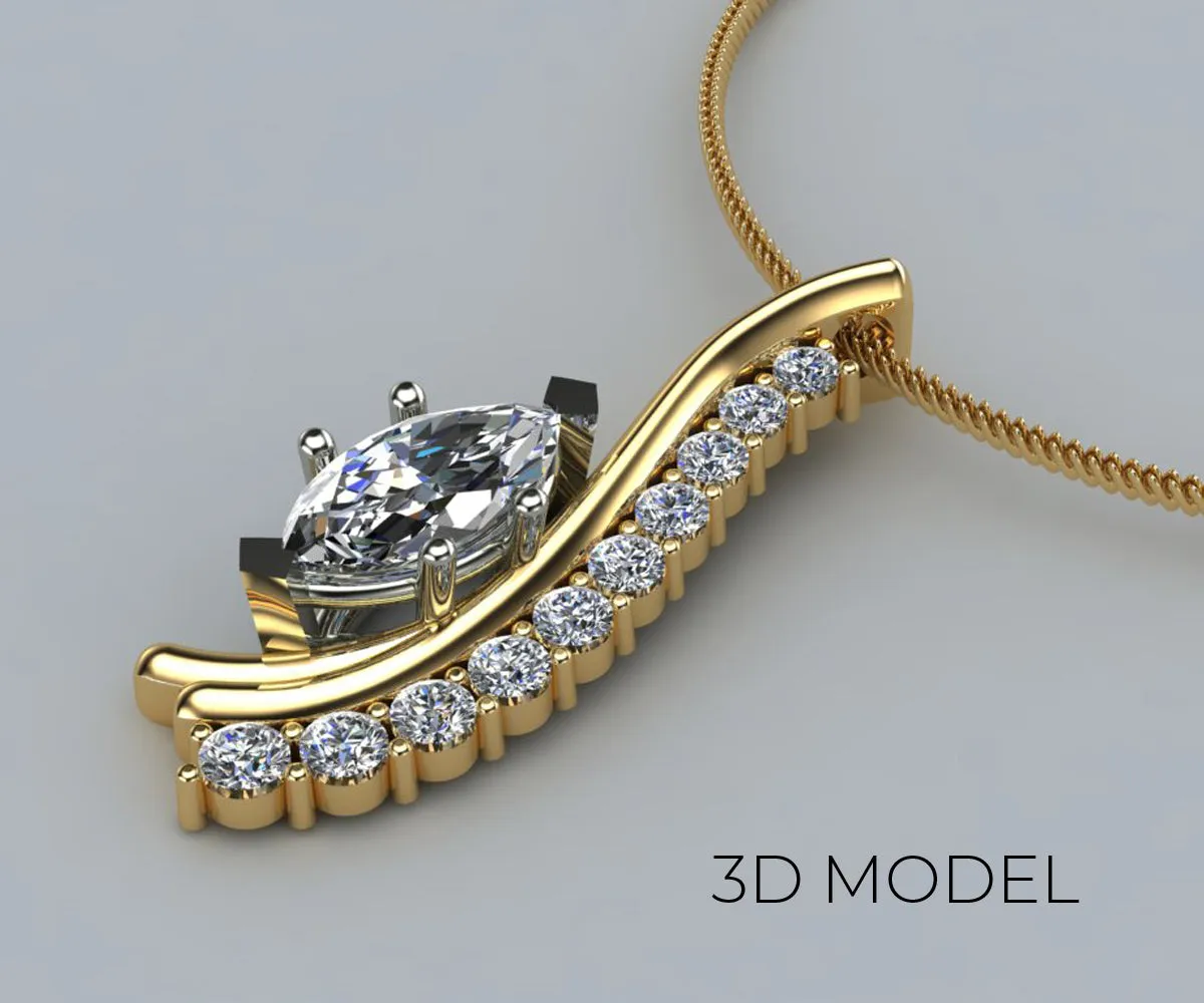 Marquise Diamond Journey Necklace Redesigned