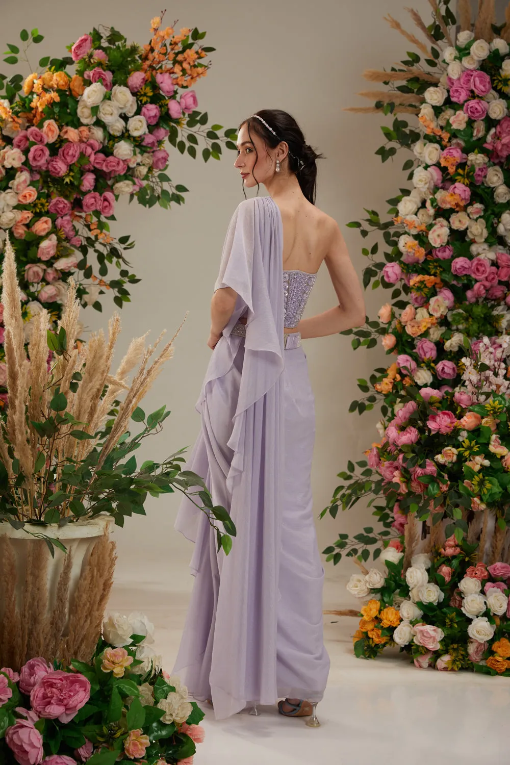 Mauve Saree Set