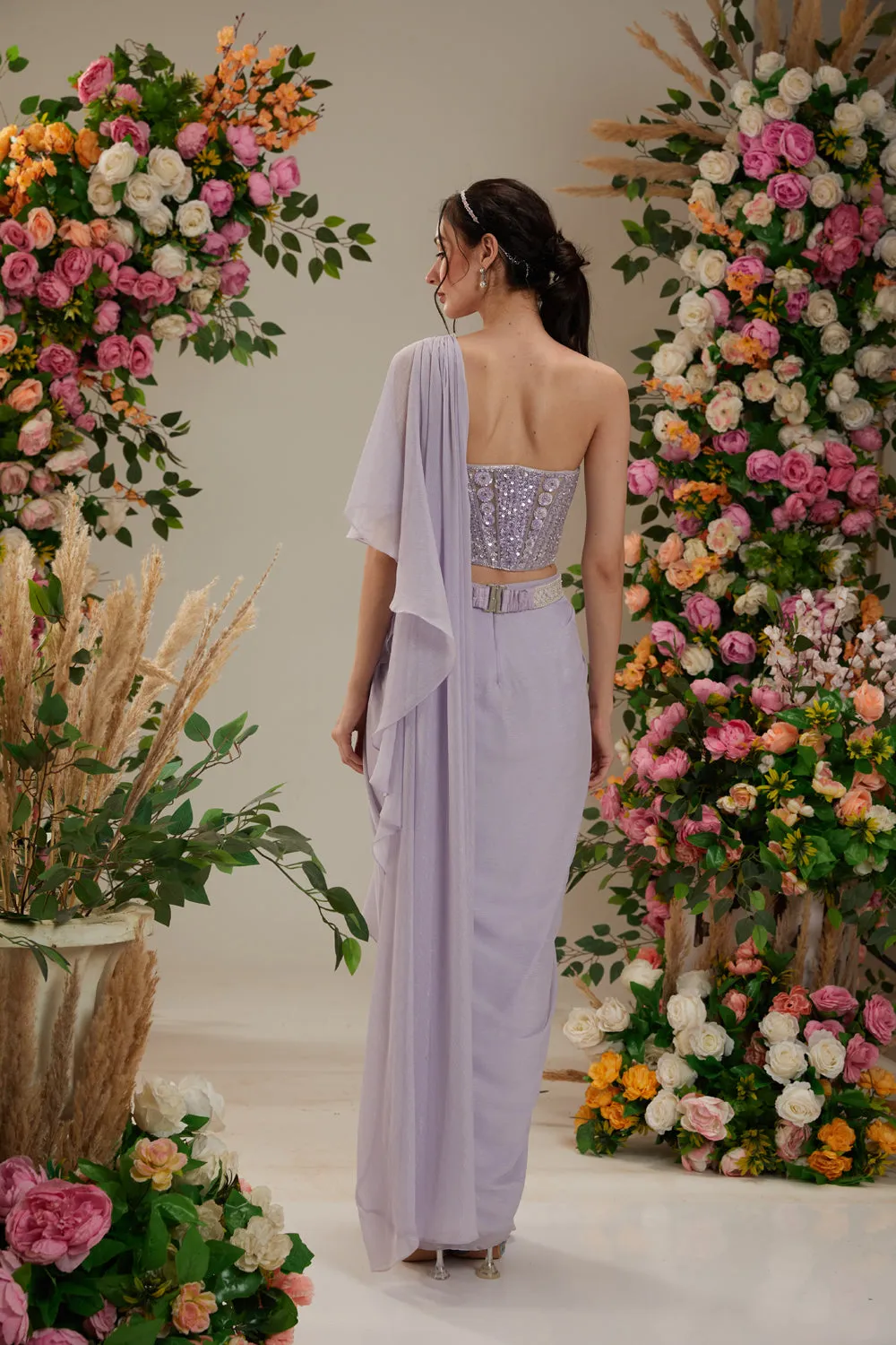Mauve Saree Set