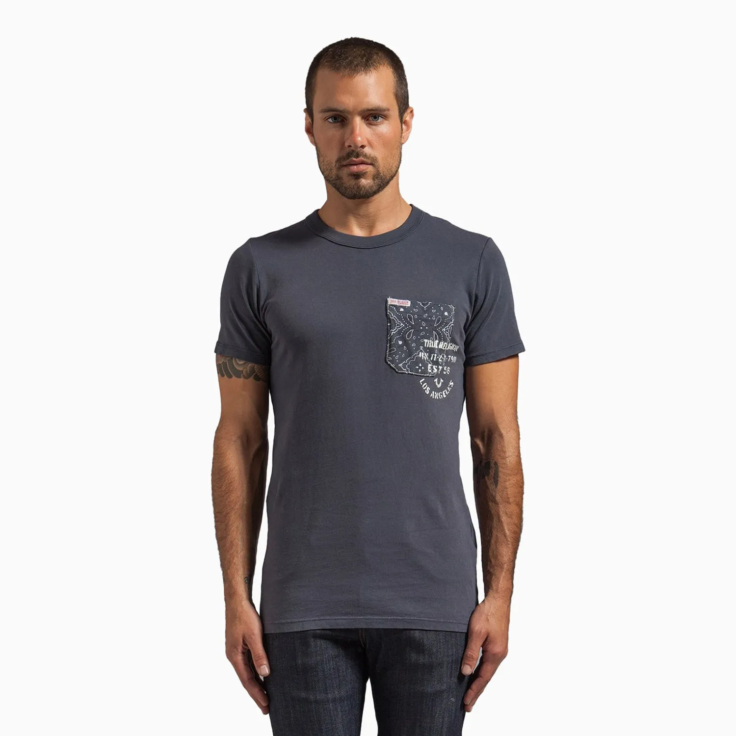 Men's Bandana Buddha Pocket T Shirt