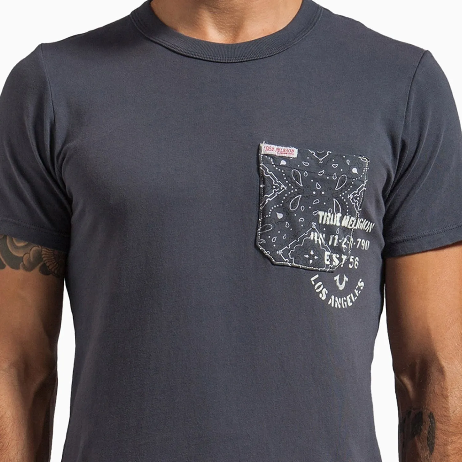 Men's Bandana Buddha Pocket T Shirt
