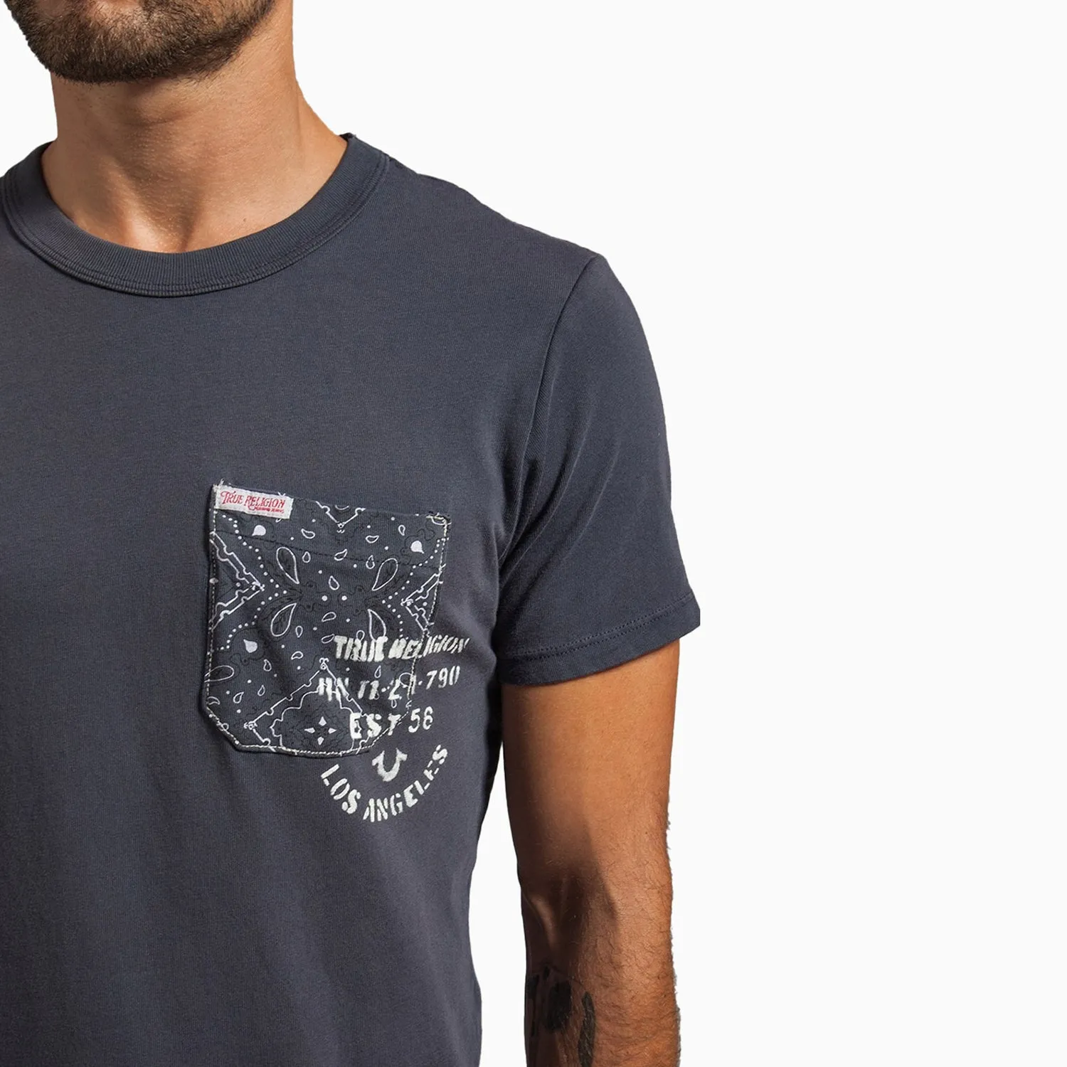 Men's Bandana Buddha Pocket T Shirt