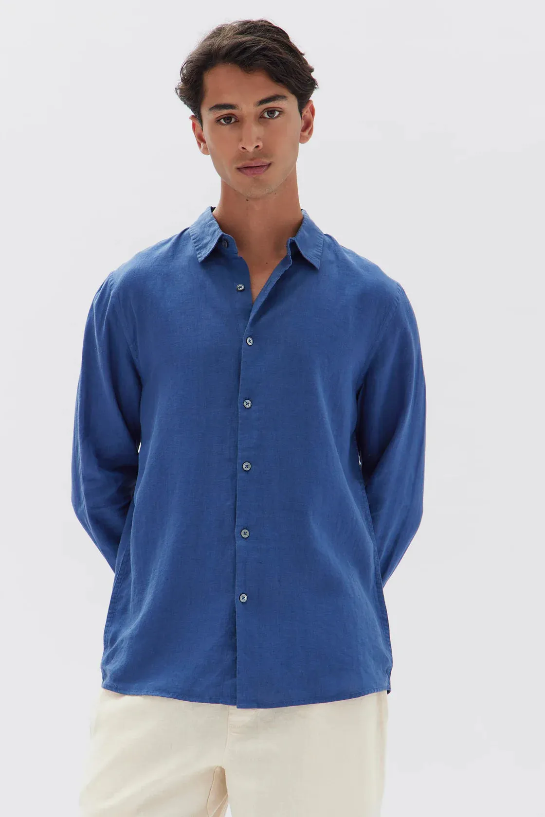 Mens Casual LS Shirt Royal