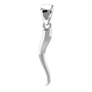 Men's Large Octagon 925 Sterling Silver Italian Horn Good Luck Cornicello Pendant Necklace, 39m