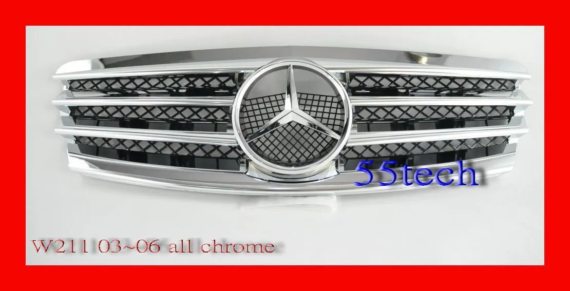 Mercedes Benz W211 2003~2006 E-Class 4 Fins Style Grille