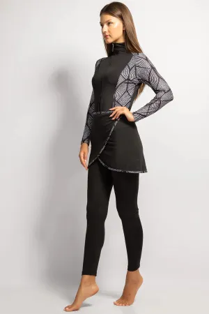 MINERVA SECRETS 4PACK FULL BODY BURKINI ONE PIECE SWIMSUIT WITH BEACH SKIRT AND PANTS AND SWIM CAP