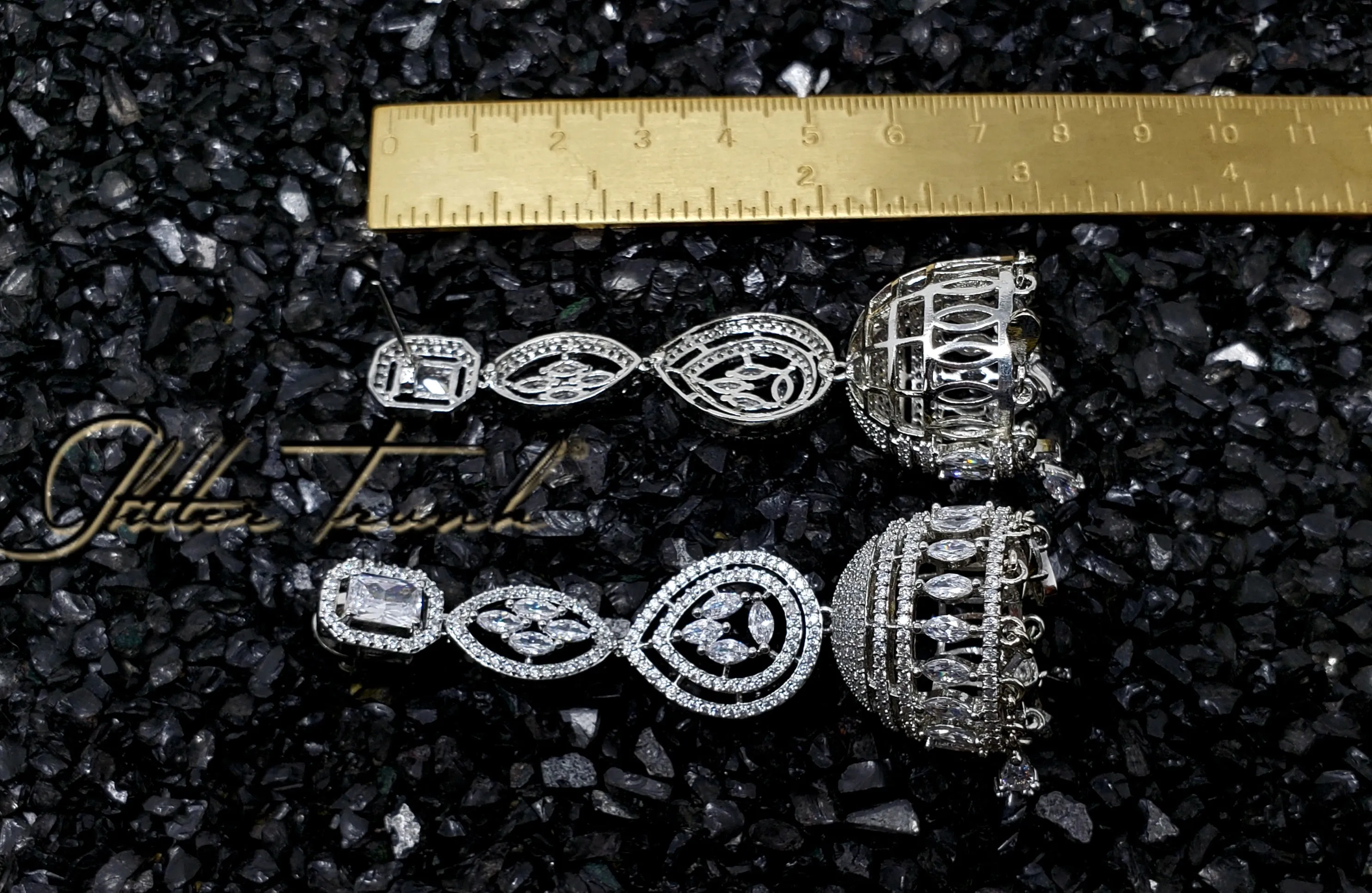 Mohini Silver AD Long Jhumki Earrings