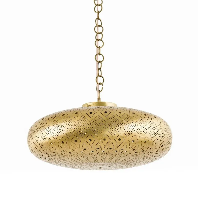 Moroccan Hanging Chandelier - Brass Pendant Light, Moroccan Light Fixtures, Moroccan Lantern