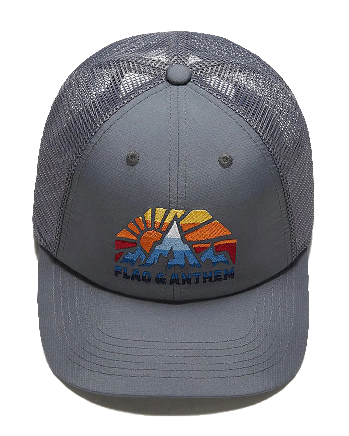 MOUNTAIN SUNRISE EMBROIDERED TRUCKER HAT