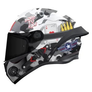 MT Targo S Helmet Patton A0 Gloss White Camo