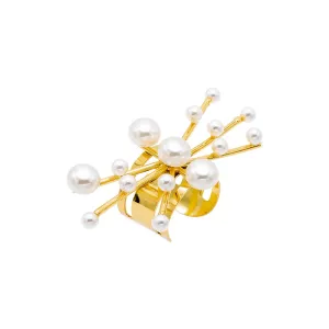 Multi Size Pearl Statement Ring