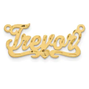 Name Plate Pendant - Brushed Diamond-cut