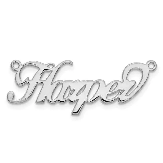 Name Plate Pendant - Brushed Diamond-cut