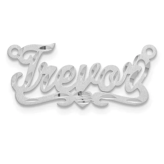 Name Plate Pendant - Brushed Diamond-cut