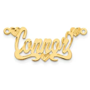 Name Plate Pendant with 3 hearts - Polished Diamond-cut