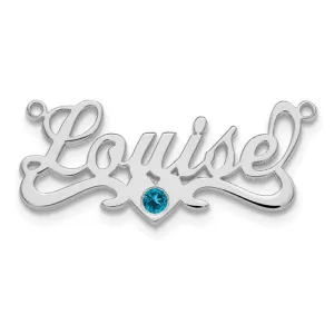 Name Plate Pendant with Birthstone