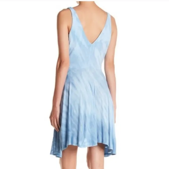 NEW GYPSY 05 Tie Dye Dress Flowy Ruffle V Neck Ruffle Blue Cloud Tie Dye SZ XS