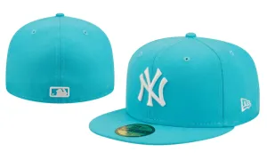 New York Yankees 59FIFTY Fitted Hat with White Logo – Aqua Blue