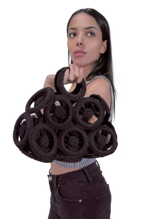 Noir Luna Circular Statement Bag