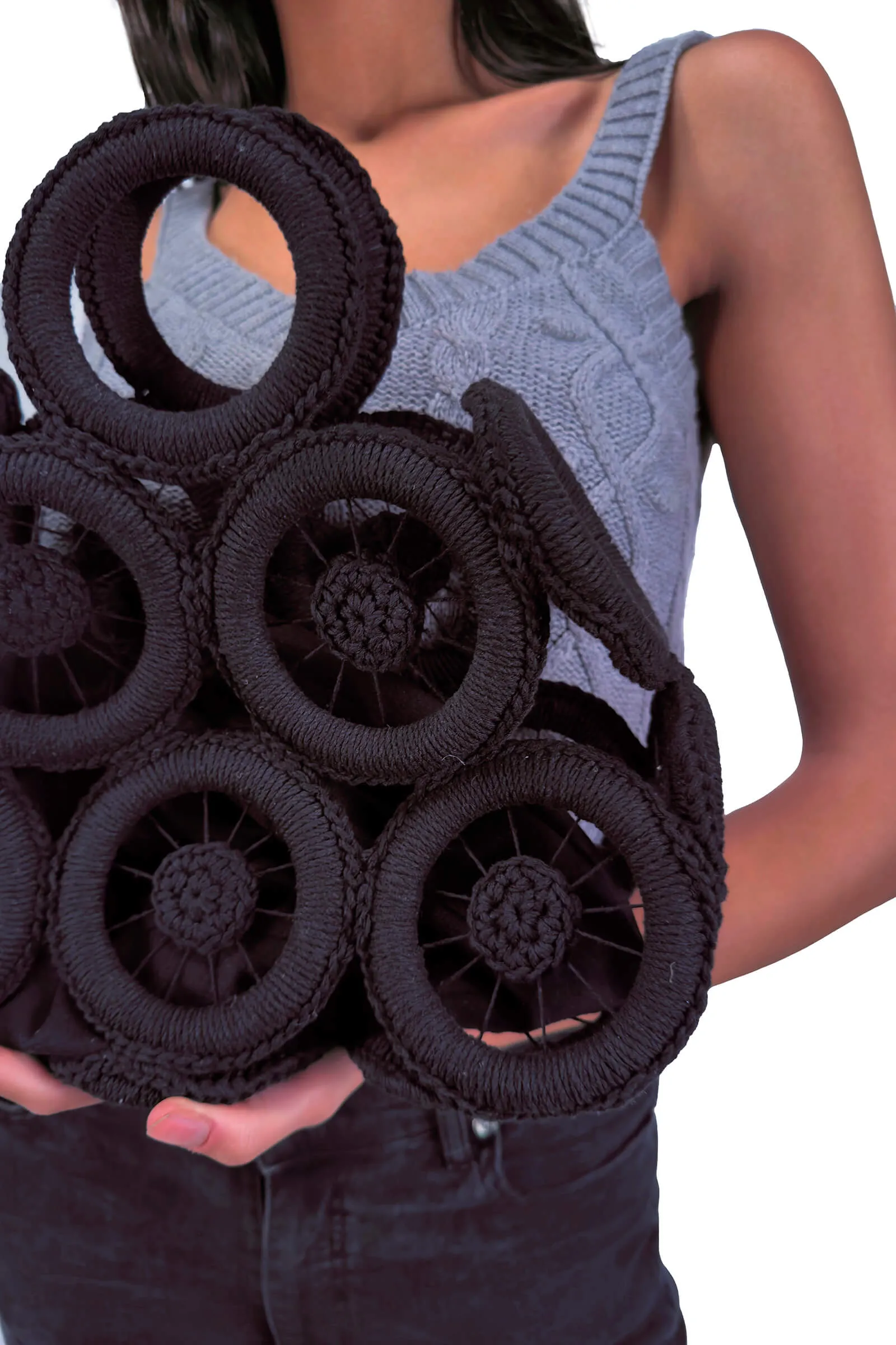 Noir Luna Circular Statement Bag