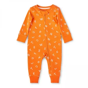 NWT Christian Robinson Baby Alphabet Front Zipper One Piece Pajama 0-3 Months