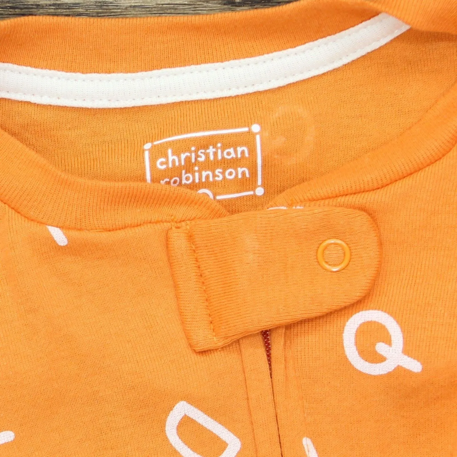 NWT Christian Robinson Baby Alphabet Front Zipper One Piece Pajama 0-3 Months