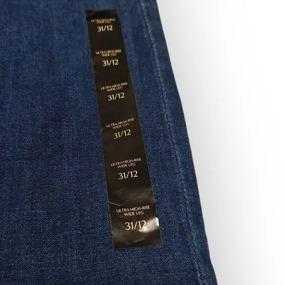 NWT Banana Republic Ultra High Rise Blue Flare Wide Leg Jeans 12/31