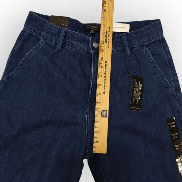 NWT Banana Republic Ultra High Rise Blue Flare Wide Leg Jeans 12/31