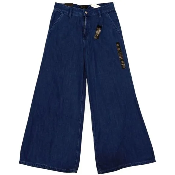 NWT Banana Republic Ultra High Rise Blue Flare Wide Leg Jeans 12/31