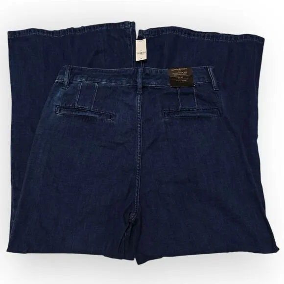 NWT Banana Republic Ultra High Rise Blue Flare Wide Leg Jeans 12/31