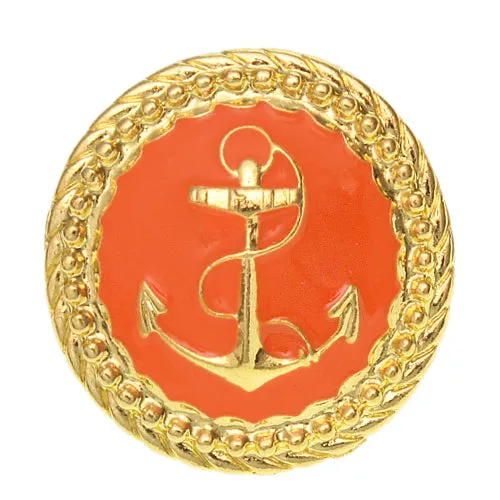 Orange Large Anchor Adjustable Statement Ring