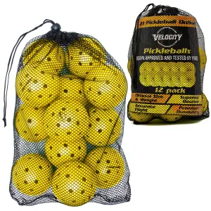 Outdoor 12 Count Yellow Pickleball Balls | Official Size Weight USAPA 40 Hole
