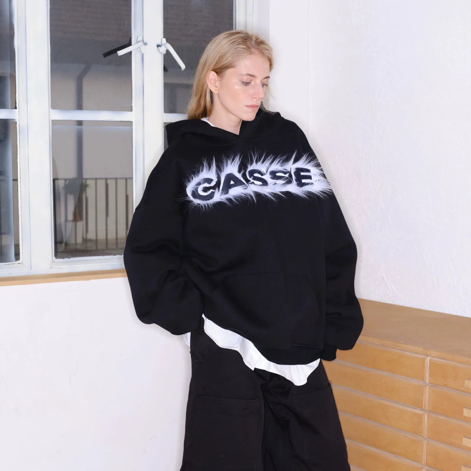 Oversized Black Statement Hoodie