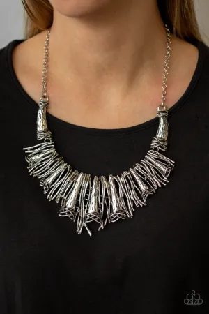 Paparazzi - In the MANE Stream -Silver Necklace
