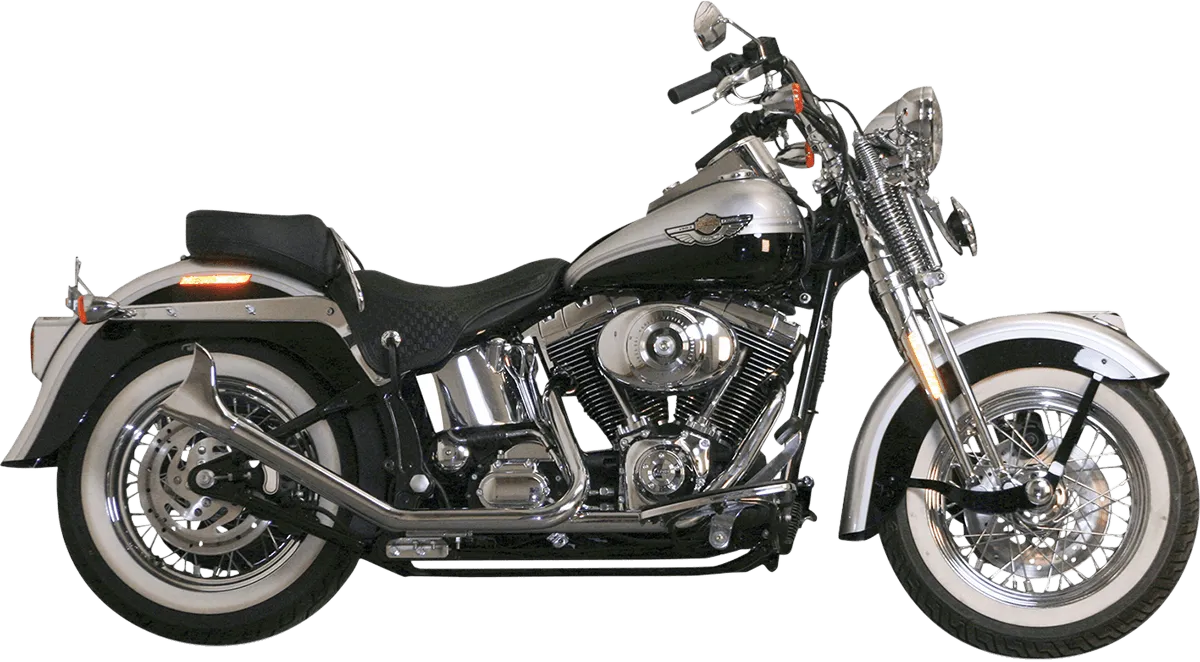 Paughco 726SBS 1 3/4in. Side-by-Side Upsweep Fishtail Exhaust System - Chrome