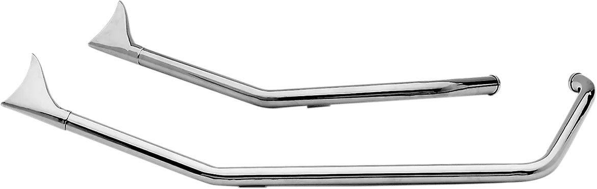Paughco DS716B2F 1 3/4in Up-Sweep Drag Pipes - Fishtail - Chrome