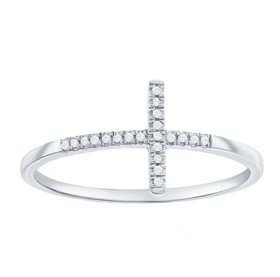 Pave Diamond Cross Ring