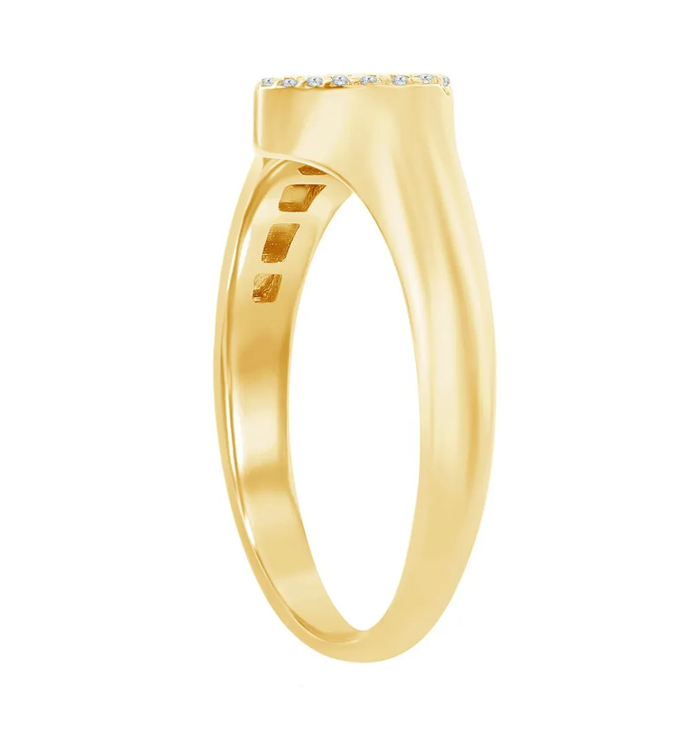 Pave Signet Heart Ring