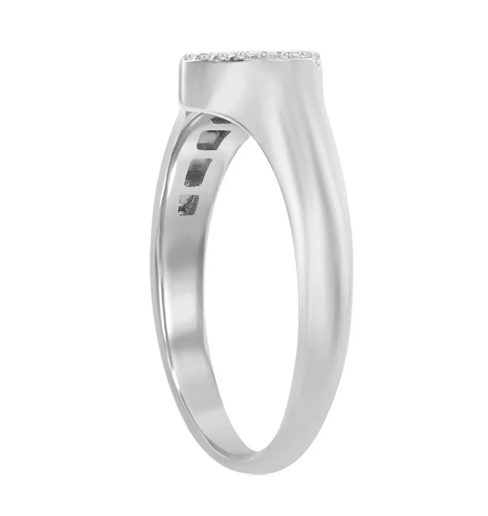 Pave Signet Heart Ring