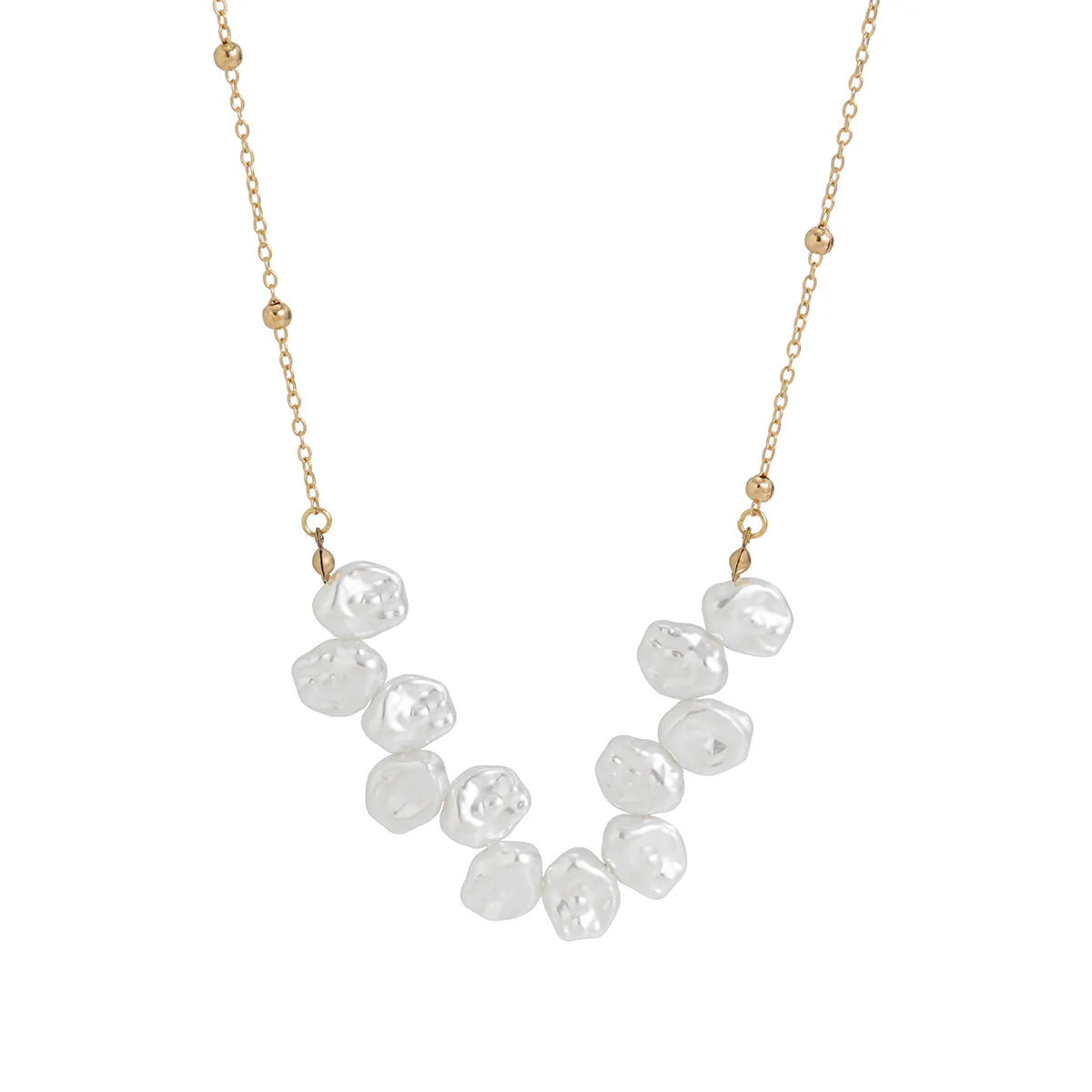 Pearl & 18K Gold-Plated Wave Statement Necklace