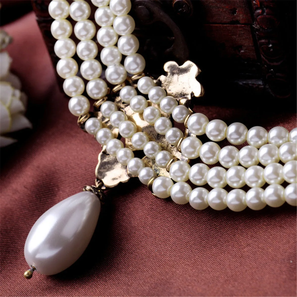 Pearl & Cubic Zirconia Layered Statement Necklace